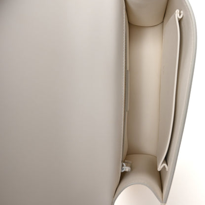 Ultra Matte Grained Calfskin 30 Montaigne Flap Bag White