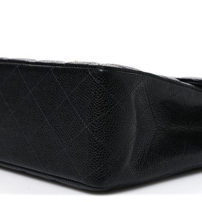 Caviar Jumbo Single Flap Black