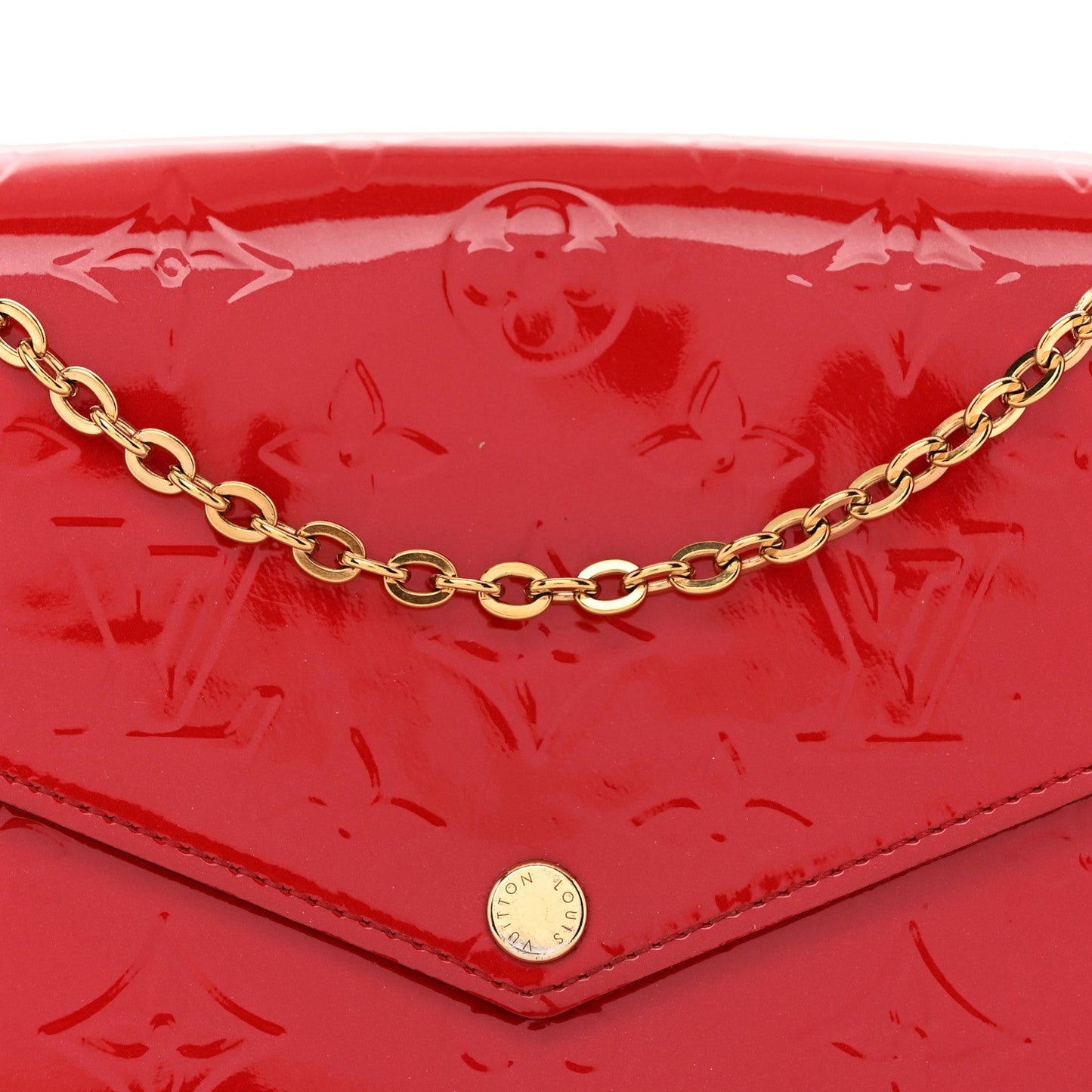 Vernis Felicie Pochette Chain Wallet Cherry
