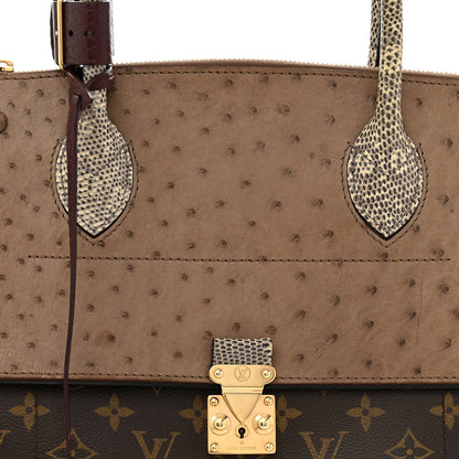 Ostrich Lizard Majestueux Tote MM Bordeaux