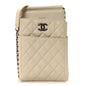Calfskin Quilted CC Waiter Clutch With Chain White
