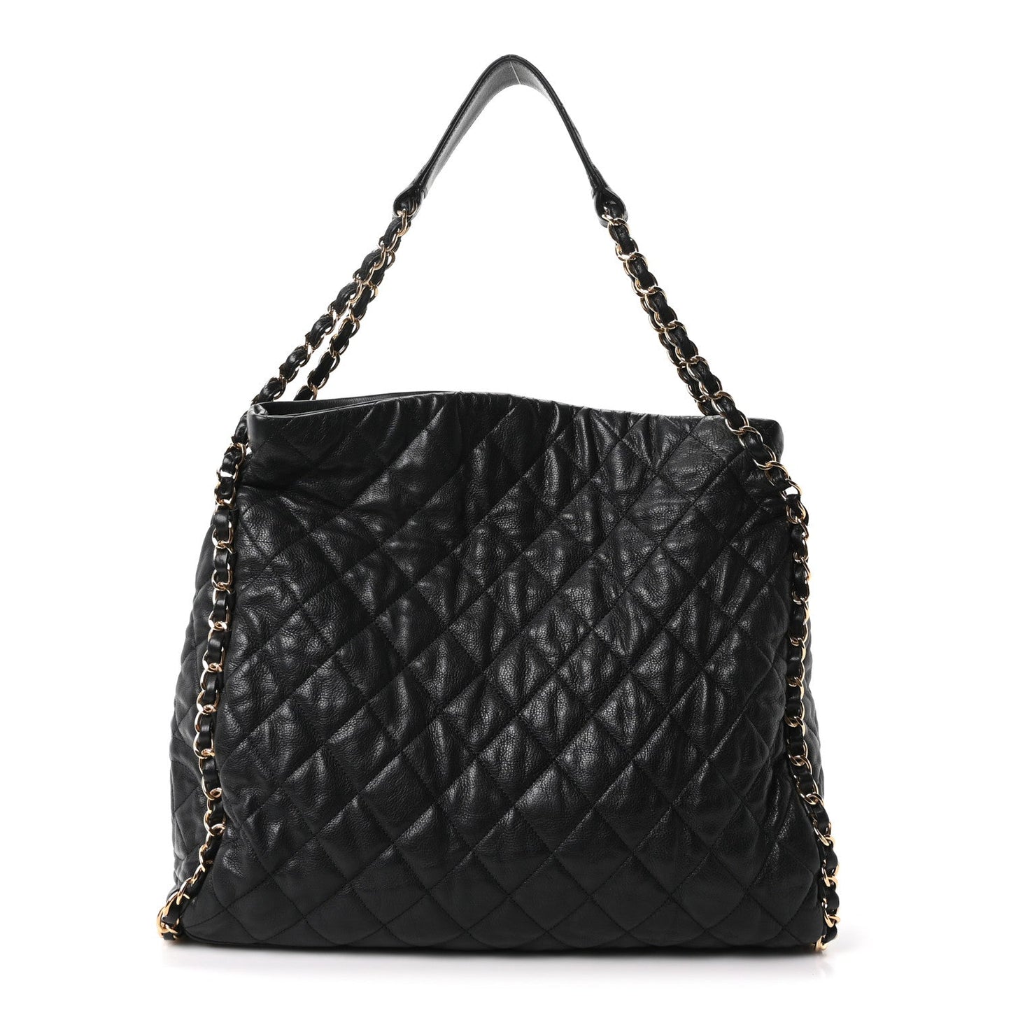 Calfskin Quilted Medium Chain Me Hobo Black