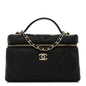 Caviar Quilted Top Handle Slim Vanity With Chain Black