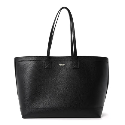 Grainy Calfskin Medium London Tote Bag Black