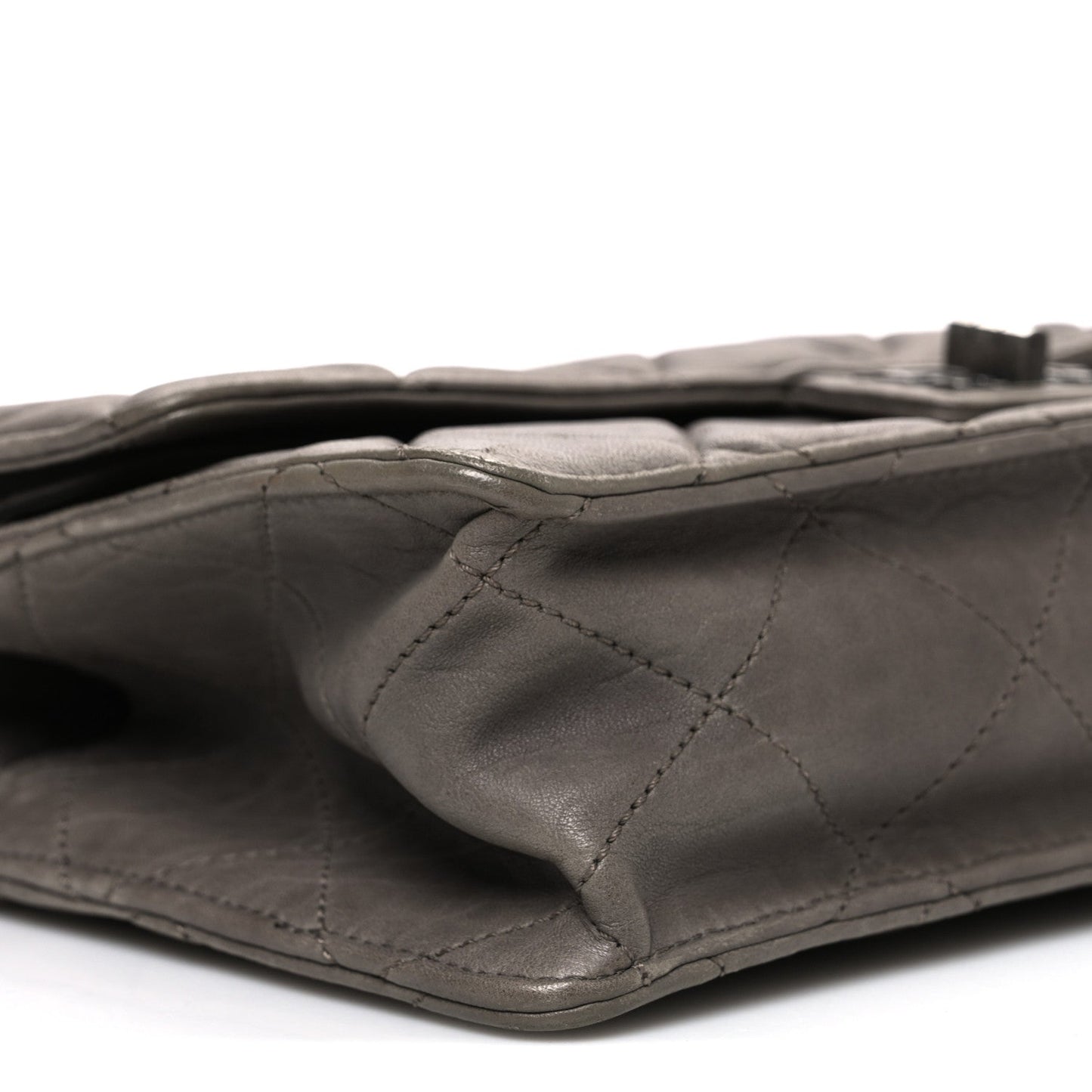 Washed Lambskin Jumbo Take Away Flap Grey