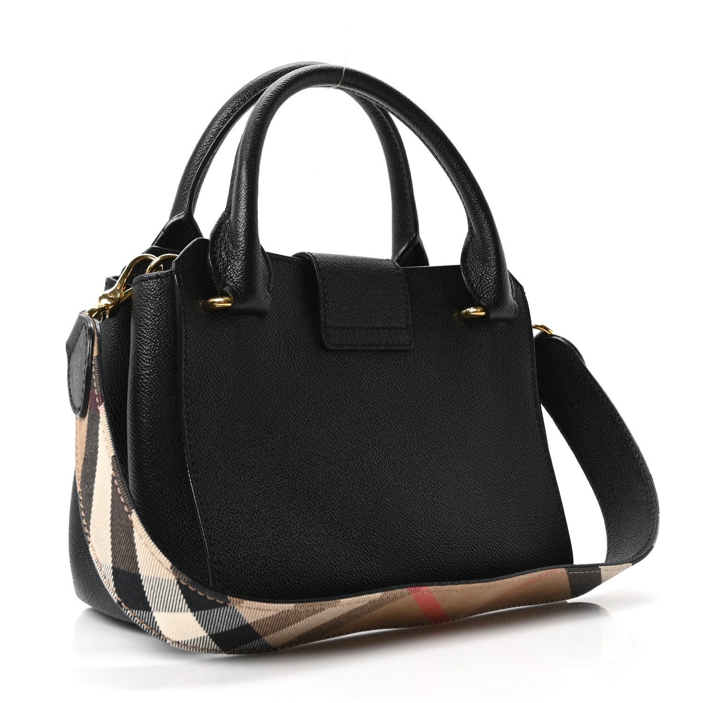 Soft Grain Calfskin Small Buckle Tote Black