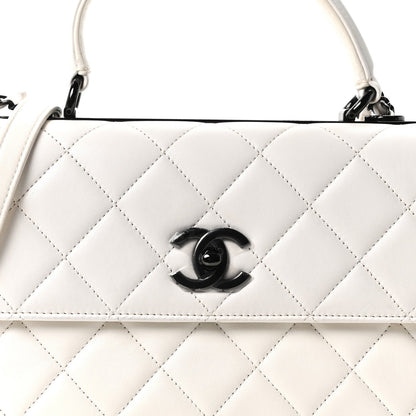 Lambskin Quilted Small Trendy CC Dual Handle Flap Bag White