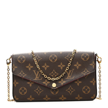 Monogram Pochette Felicie Chain Wallet Fuchsia