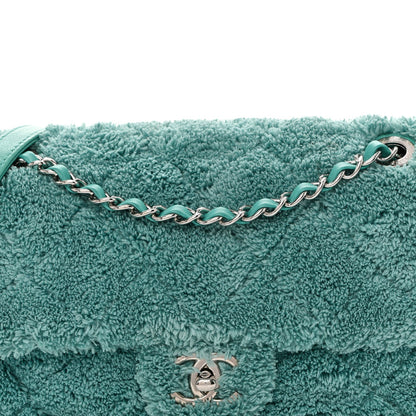 Terry Cotton Quilted Coco Beach Small Single Flap Green