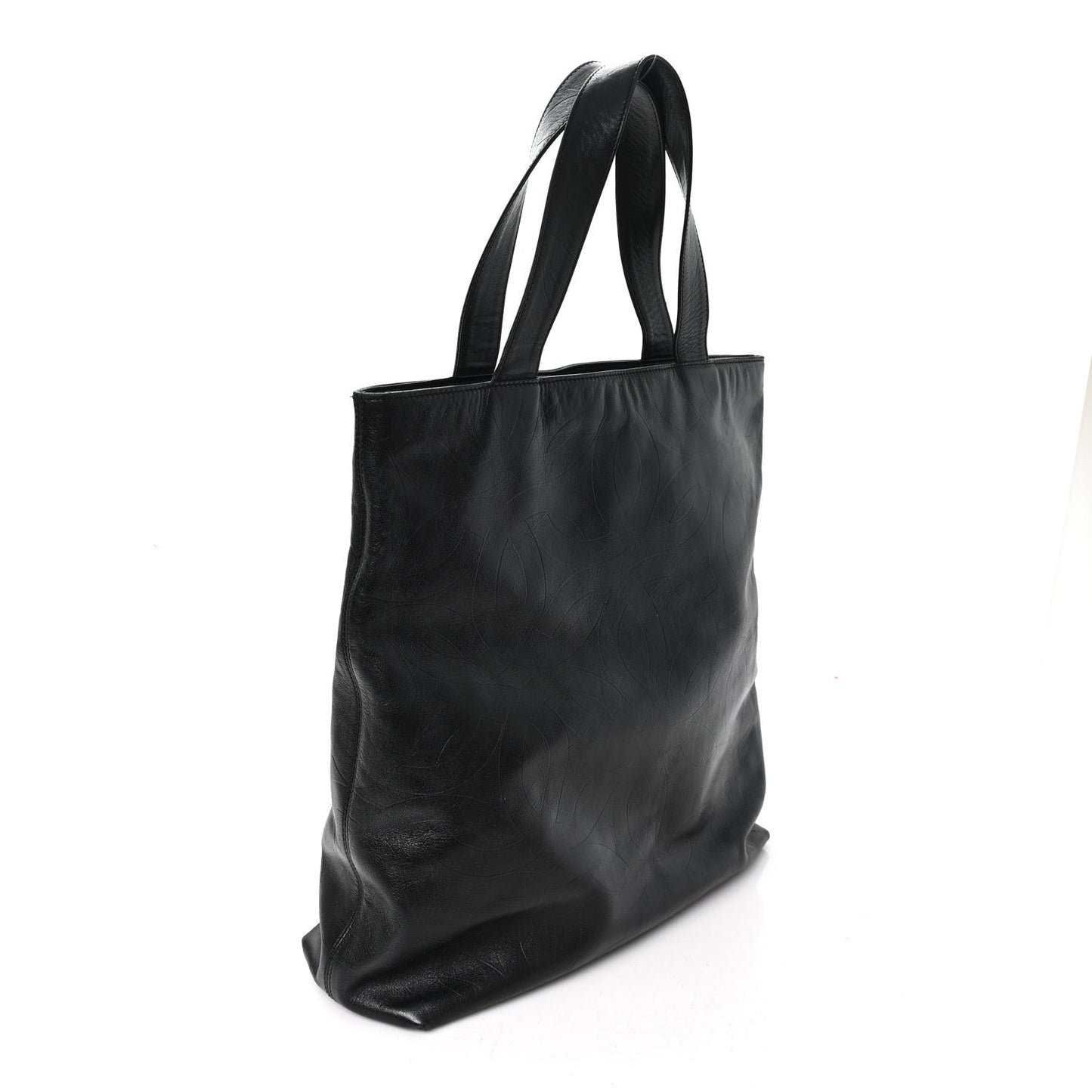Lambskin CC Embossed Tote Black