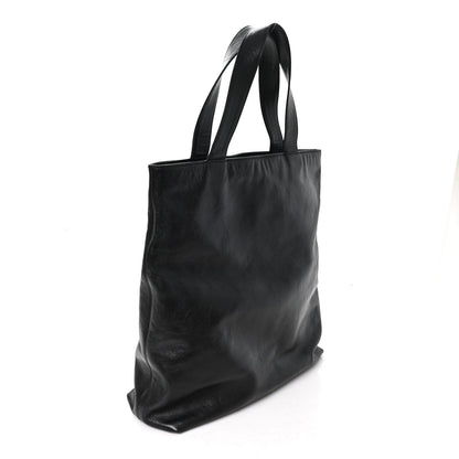Lambskin CC Embossed Tote Black