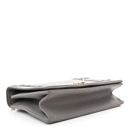Grained Calfskin Medium Diorama Flap Bag Gris
