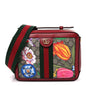 GG Supreme Monogram Flora Web Small Ophidia Top Handle Shoulder Bag Hibiscus Red