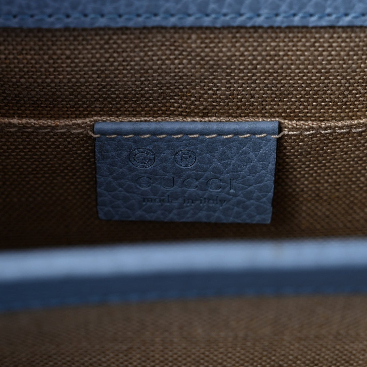 Dollar Calfskin Small Interlocking G Shoulder Bag Mineral Blue