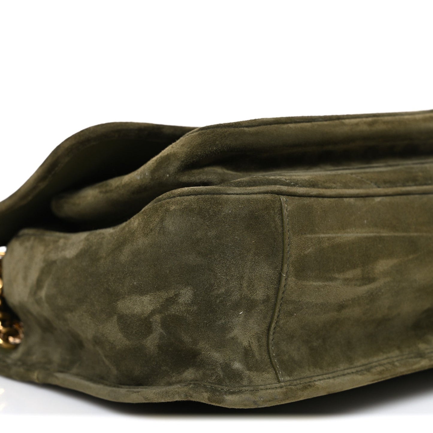 Suede Monogram Medium Niki Chain Satchel Loden Green