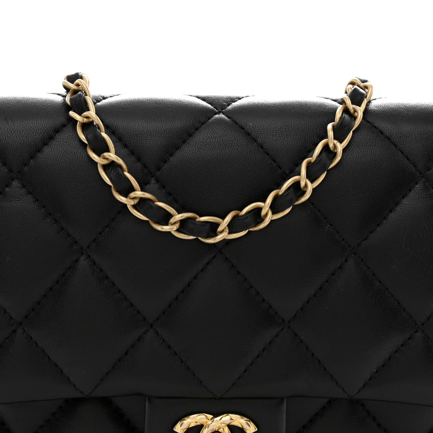 Lambskin Quilted CC Medium Dynasty Flap Black