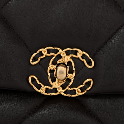 Lambskin Quilted Medium Chanel 19 Flap Dark Brown