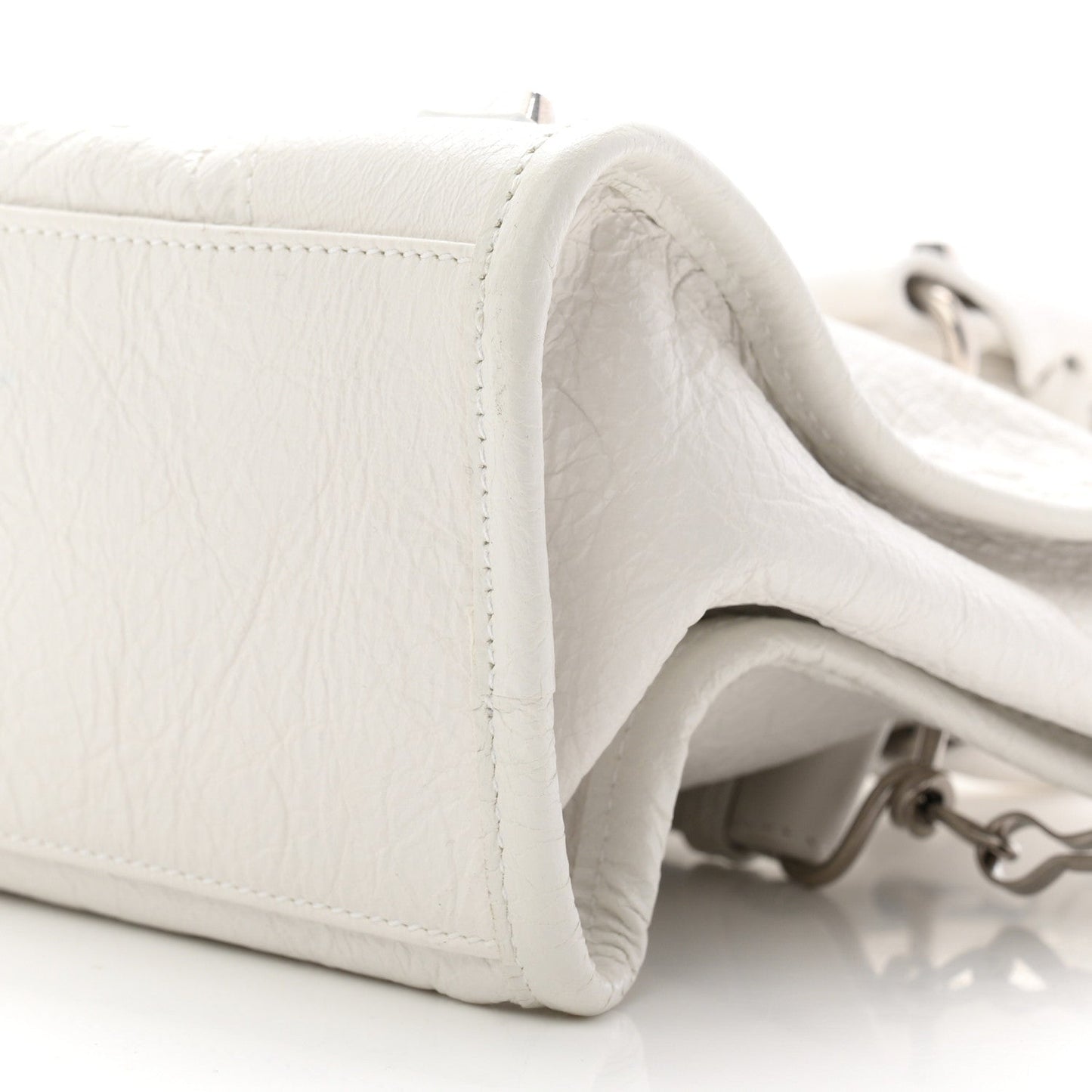 Agneau Arena Silver Hardware Small Le City Optic White