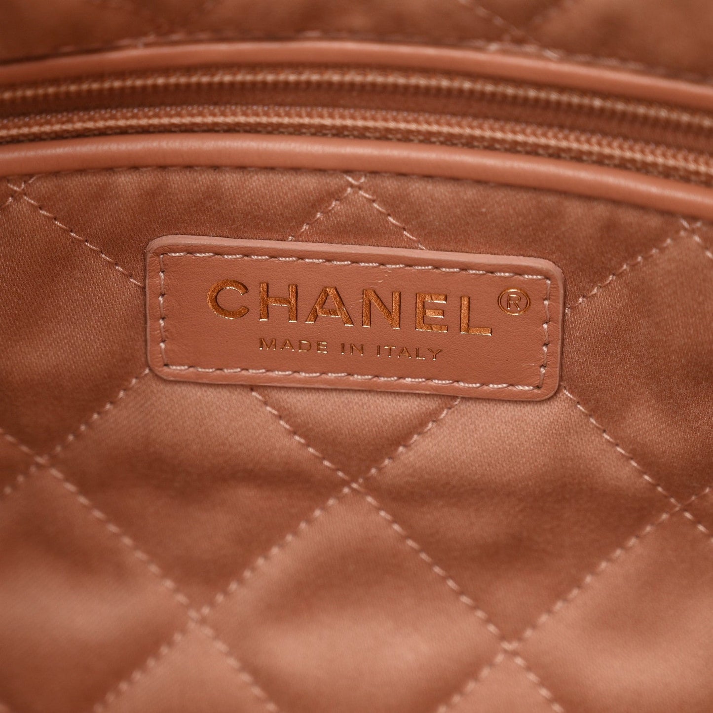 Metallic Calfskin Quilted Chanel 22 Copper