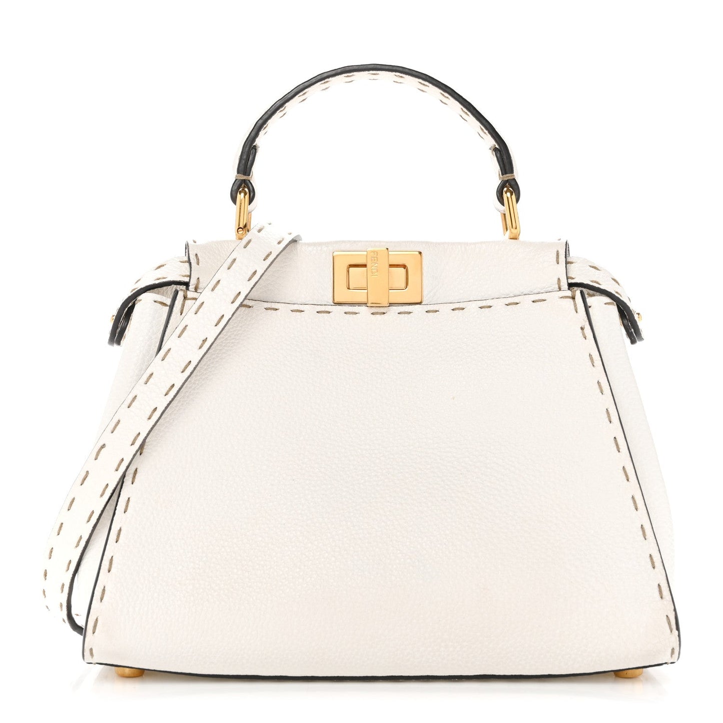 Cuoio Romano Selleria Mini Peekaboo Iconic Satchel White