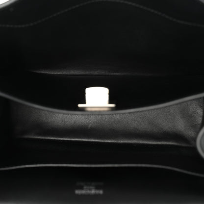 Natural Smooth Calfskin Mini Rodeo Top Handle Handbag Black