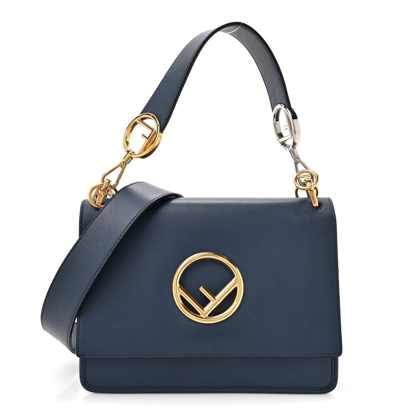 Vitello Century Opaco F is Fendi Kan I Shoulder Bag Blu Scuro