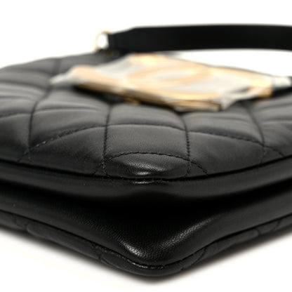 Lambskin Quilted Giant CC Shoulder Bag Black