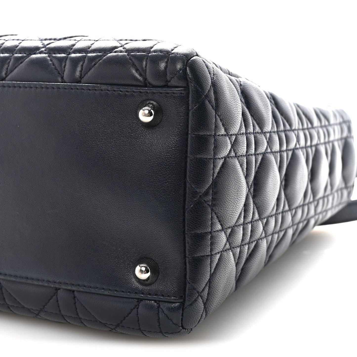 Lambskin Cannage Large Lady Dior Navy Blue