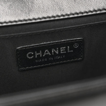 Lambskin Quilted Medium Boy Flap Black