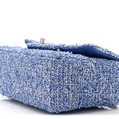Tweed Quilted Mini Rectangular Flap Blue White