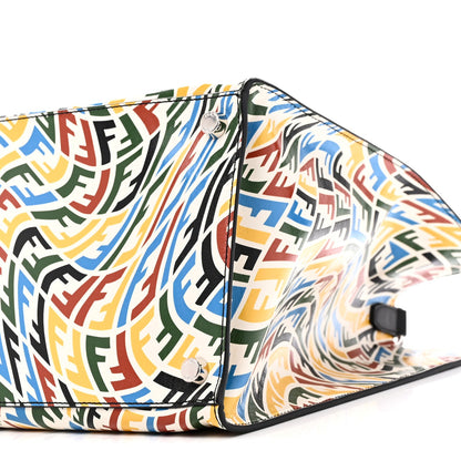 X SARAH COLEMAN Vitello Grace Light FF Vertigo Shopping Tote White Ice Multicolor