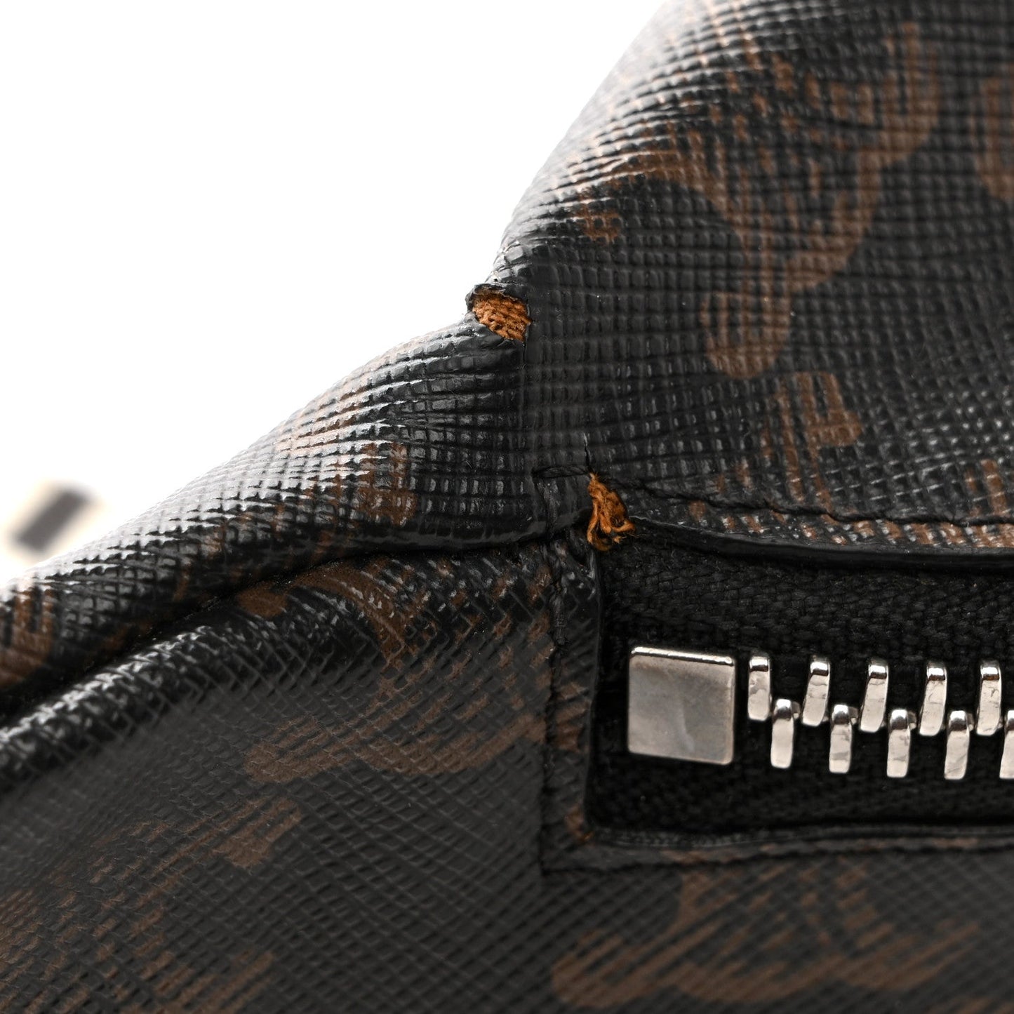 Triomphe Logo Canvas Checker Belt Bag Black