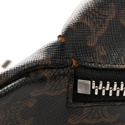 Triomphe Logo Canvas Checker Belt Bag Black