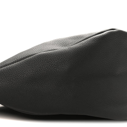 Grained Calfskin Large Slouchy Banana Bag Black