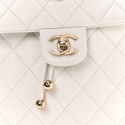 Caviar Quilted Mini Urban Spirit Backpack White