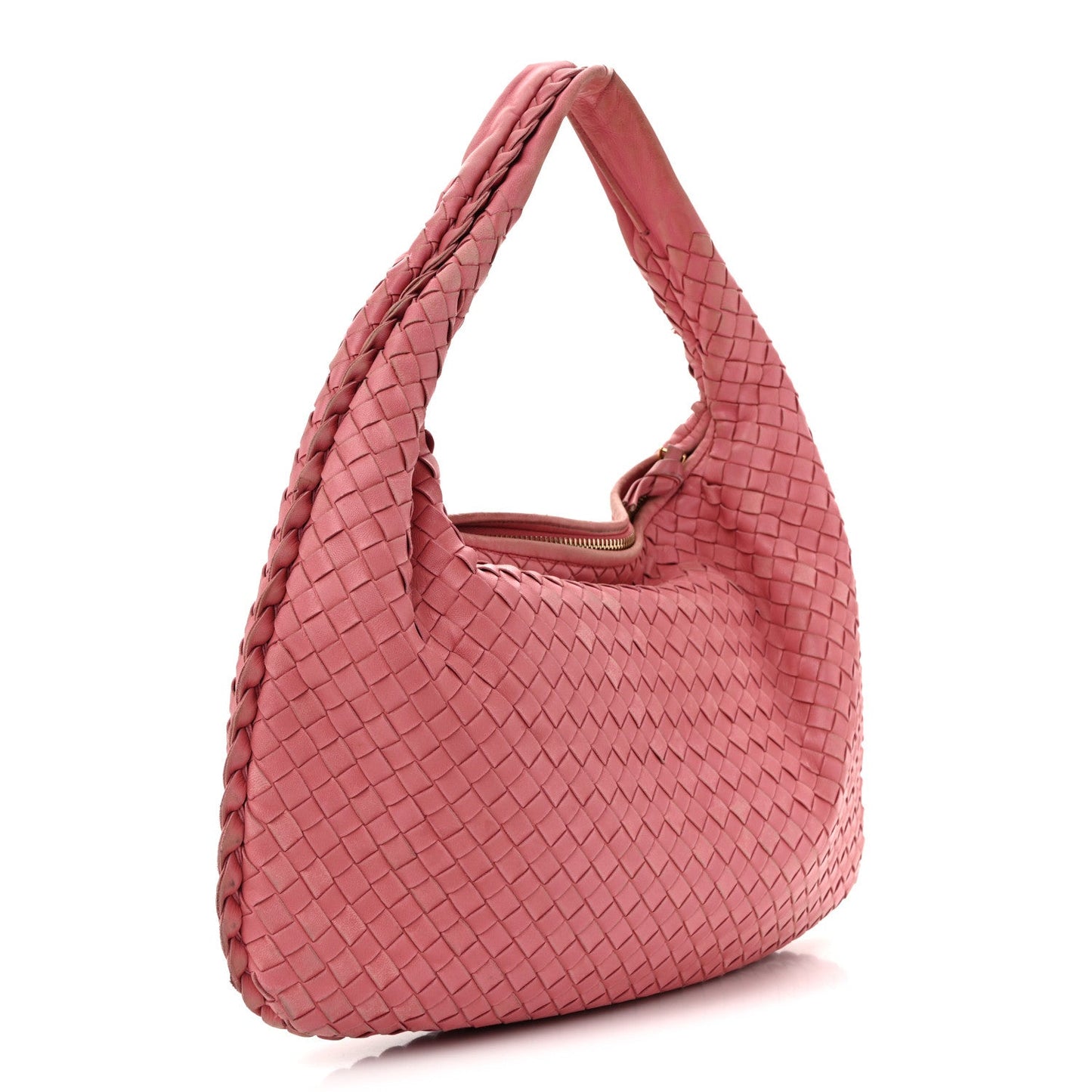Nappa Intrecciato Medium Veneta Hobo Quarzo
