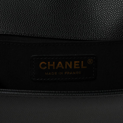 Caviar Quilted Medium Boy Flap Black