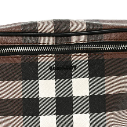 E-canvas Check Bum Bag Dark Birch Brown