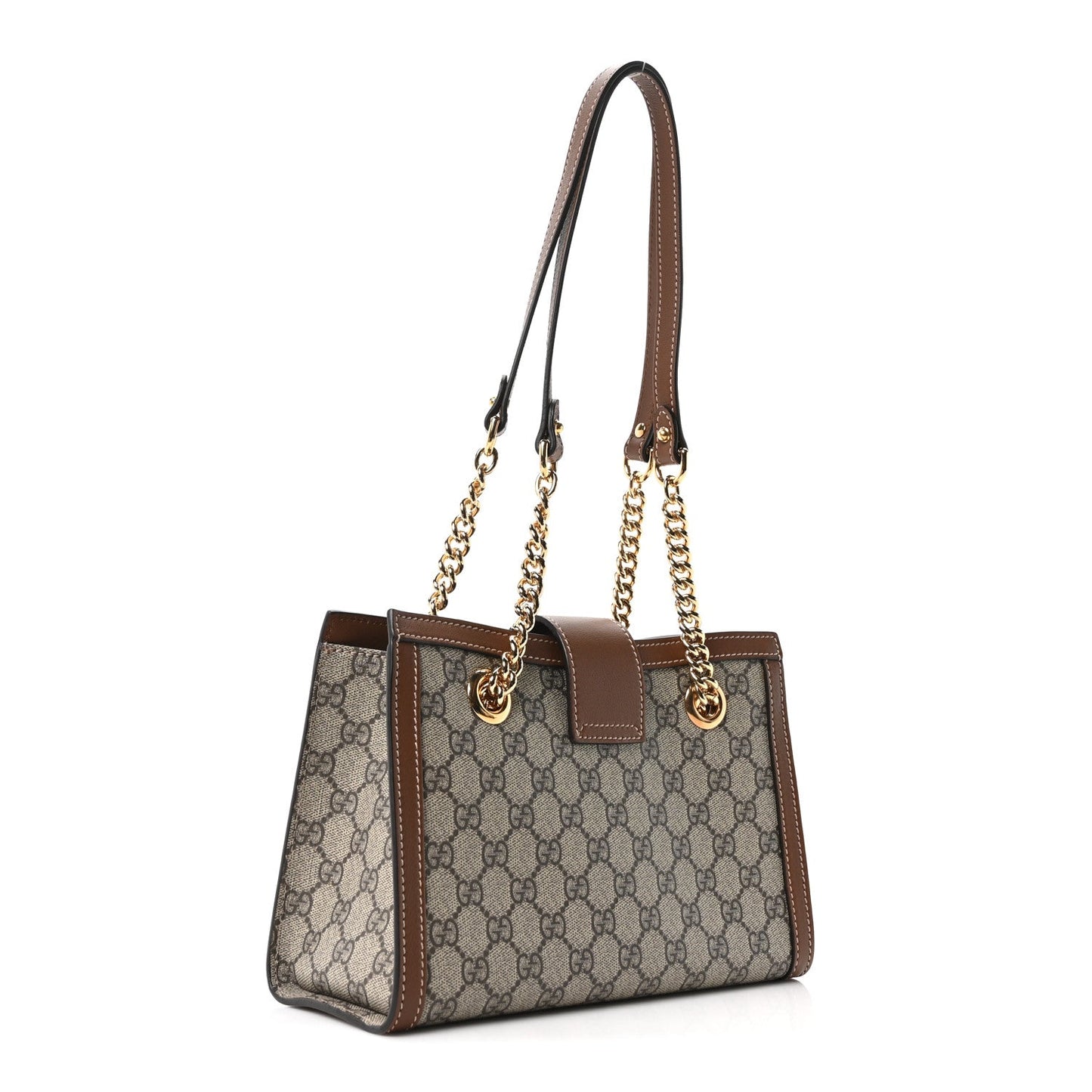 GG Supreme Monogram Calfskin Small Padlock Tote Beige Ebony Tuscany