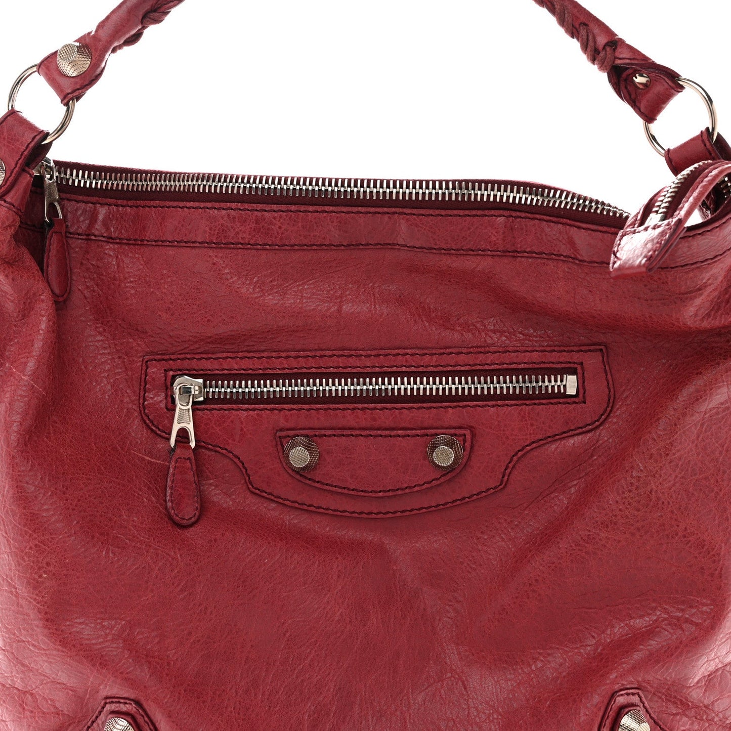 Agneau Giant 12 Silver Hardware Day Hobo Cassis