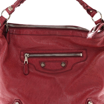 Agneau Giant 12 Silver Hardware Day Hobo Cassis