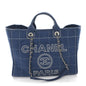 Cotton Medium Deauville Tote Blue White