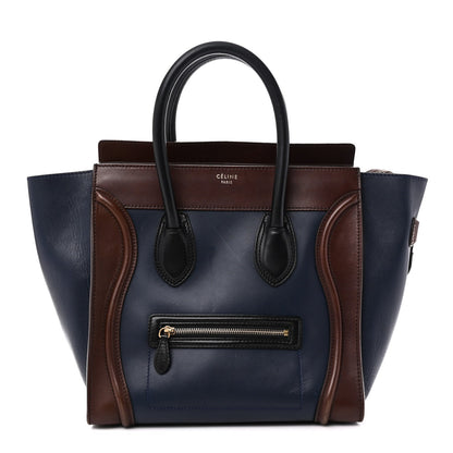 Smooth Calfskin Mini Tri-Color Luggage Navy