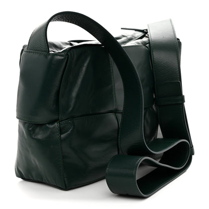 Paper Calfskin Maxi Intreccio Medium Arco Camera Bag Emerald Green