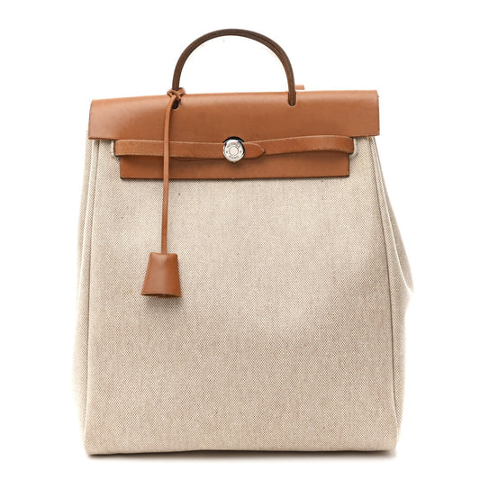 Toile Vache Calfskin Herbag 30 PM Backpack Natural