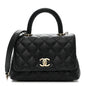 Caviar Quilted Extra Mini Coco Handle Flap Black