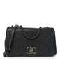 Calfskin Diamond Embossed Medium New Chic Flap Dark Grey