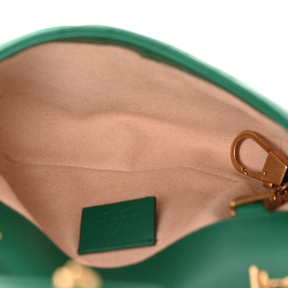 Calfskin Matelasse Super Mini GG Marmont Shoulder Bag Emerald Green