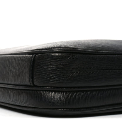 Calfskin Zip Around Briefcase Black