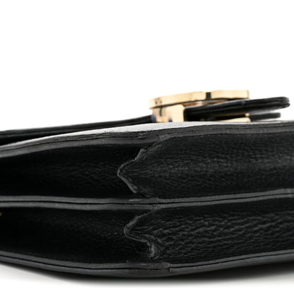Dollar Calfskin Small Interlocking G Shoulder Bag Black